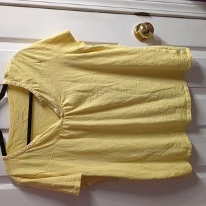 Talbots yellow shirt sleeve shirt